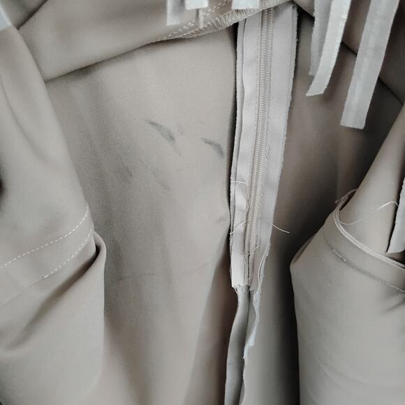 Necessary Objects Dress Size XS/Small Gray Fringe Hem Short Sleeve Zipper Back - Picture 10 of 10